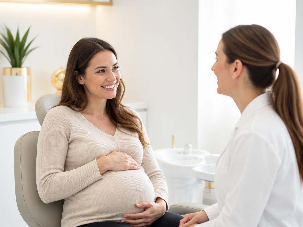 Ilustração representando consultas de pré-natal odontológico